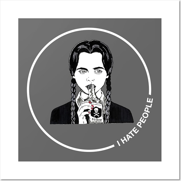 I Hate People | Wednesday Addams Wall Art by jverdi28